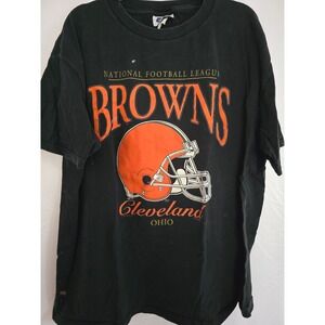 Vintage Cleveland Browns NFL Helmet Graphic T Shirt Men's 2XL Black